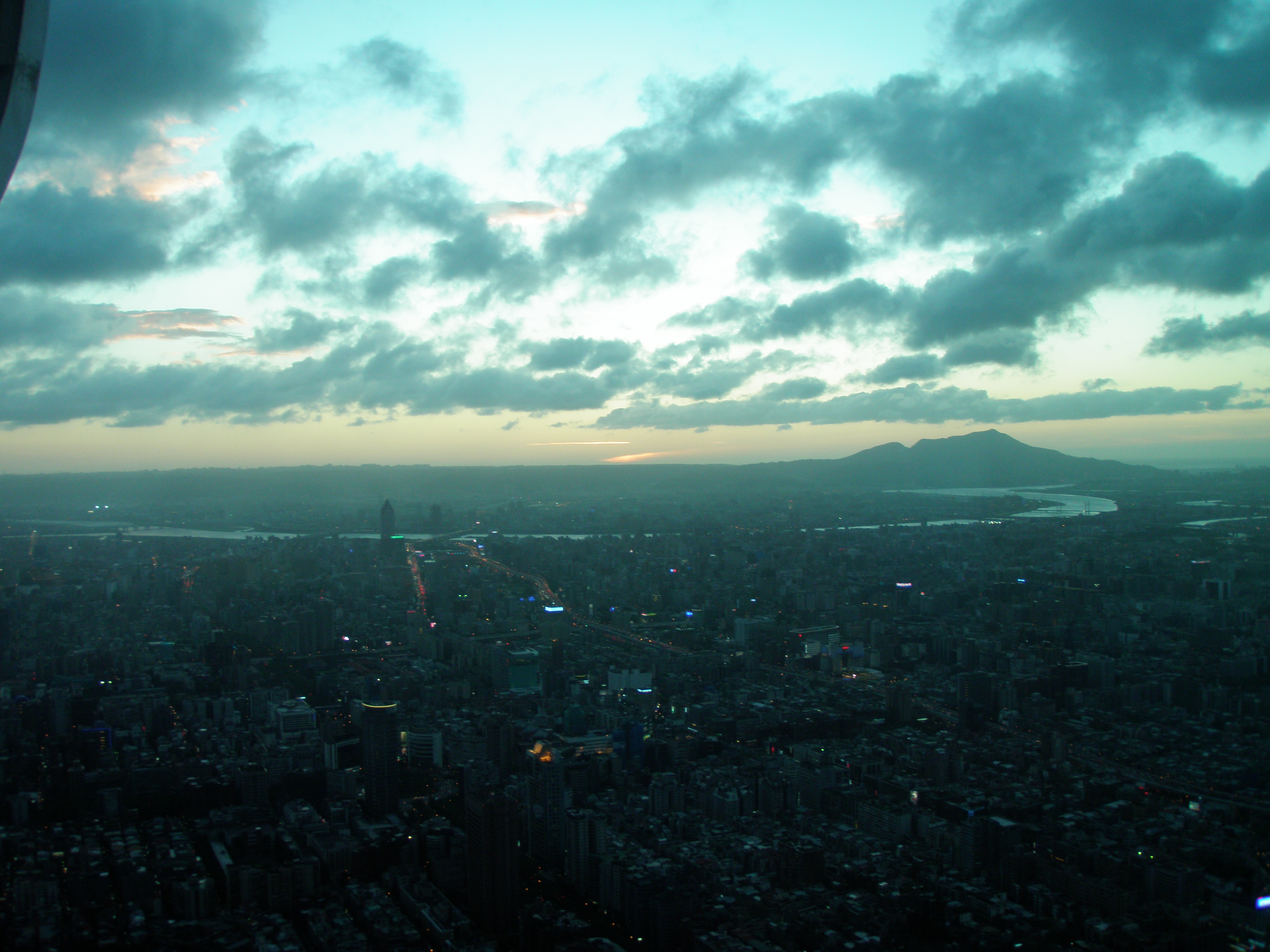 Sunset view from top of Taipei 101